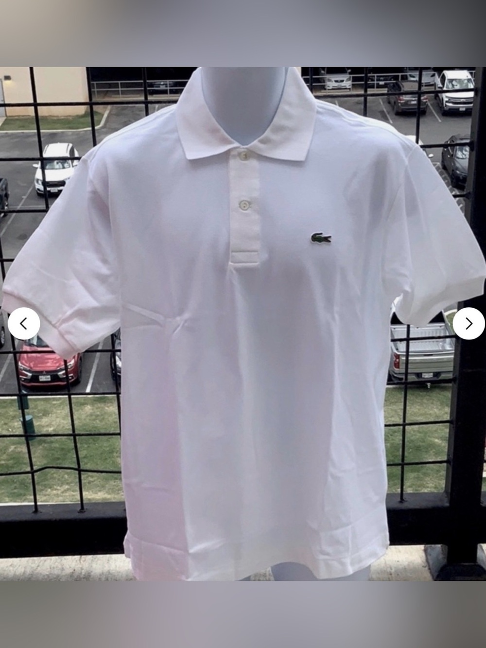 Lacoste Premium Pique Cotton Polo White Classic Fit Size T5/L